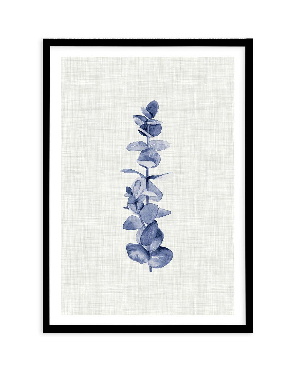 Blue Eucalyptus Art Print-PRINT-Olive et Oriel-Olive et Oriel-A5 | 5.8" x 8.3" | 14.8 x 21cm-Black-With White Border-Buy-Australian-Art-Prints-Online-with-Olive-et-Oriel-Your-Artwork-Specialists-Austrailia-Decorate-With-Coastal-Photo-Wall-Art-Prints-From-Our-Beach-House-Artwork-Collection-Fine-Poster-and-Framed-Artwork