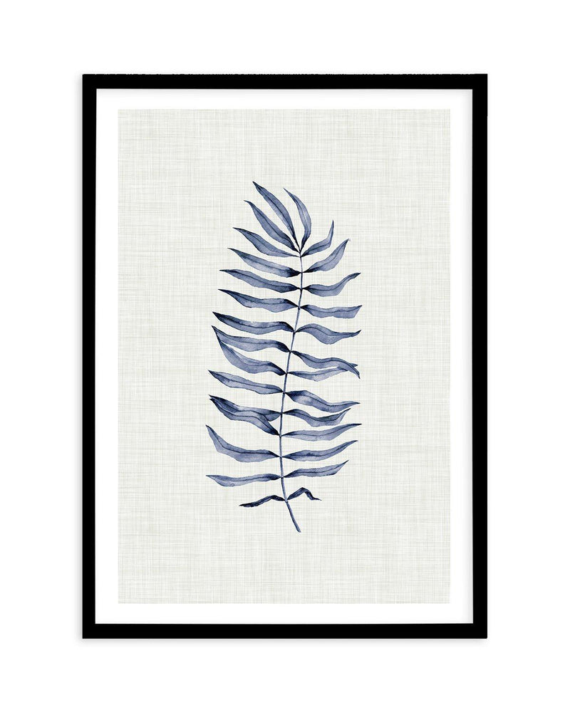 Blue Fern II Art Print-PRINT-Olive et Oriel-Olive et Oriel-A5 | 5.8" x 8.3" | 14.8 x 21cm-Black-With White Border-Buy-Australian-Art-Prints-Online-with-Olive-et-Oriel-Your-Artwork-Specialists-Austrailia-Decorate-With-Coastal-Photo-Wall-Art-Prints-From-Our-Beach-House-Artwork-Collection-Fine-Poster-and-Framed-Artwork
