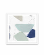 Blue Formes No 1 Square Art Print-PRINT-Order sage mint green framed abstract painting wall art prints online with Olive et Oriel Australia