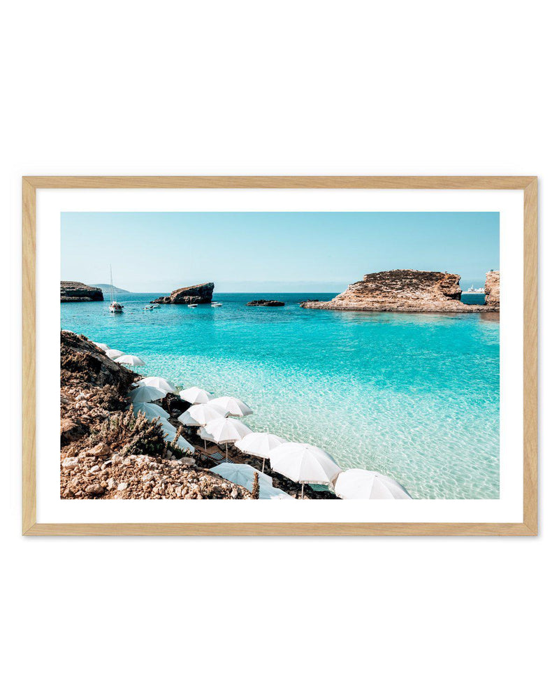 Blue Lagoon, Malta Art Print-PRINT-Olive et Oriel-Olive et Oriel-A5 | 5.8" x 8.3" | 14.8 x 21cm-Oak-With White Border-Buy-Australian-Art-Prints-Online-with-Olive-et-Oriel-Your-Artwork-Specialists-Austrailia-Decorate-With-Coastal-Photo-Wall-Art-Prints-From-Our-Beach-House-Artwork-Collection-Fine-Poster-and-Framed-Artwork