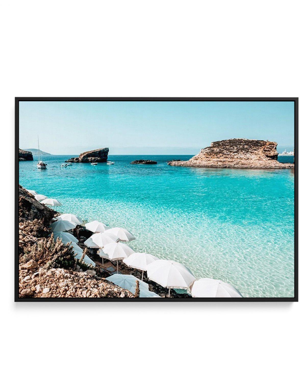 Blue Lagoon, Malta | Framed Canvas-CANVAS-You can shop wall art online with Olive et Oriel for everything from abstract art to fun kids wall art. Our beautiful modern art prints and canvas art are available from large canvas prints to wall art paintings and our proudly Australian artwork collection offers only the highest quality framed large wall art and canvas art Australia - You can buy fashion photography prints or Hampton print posters and paintings on canvas from Olive et Oriel and have th