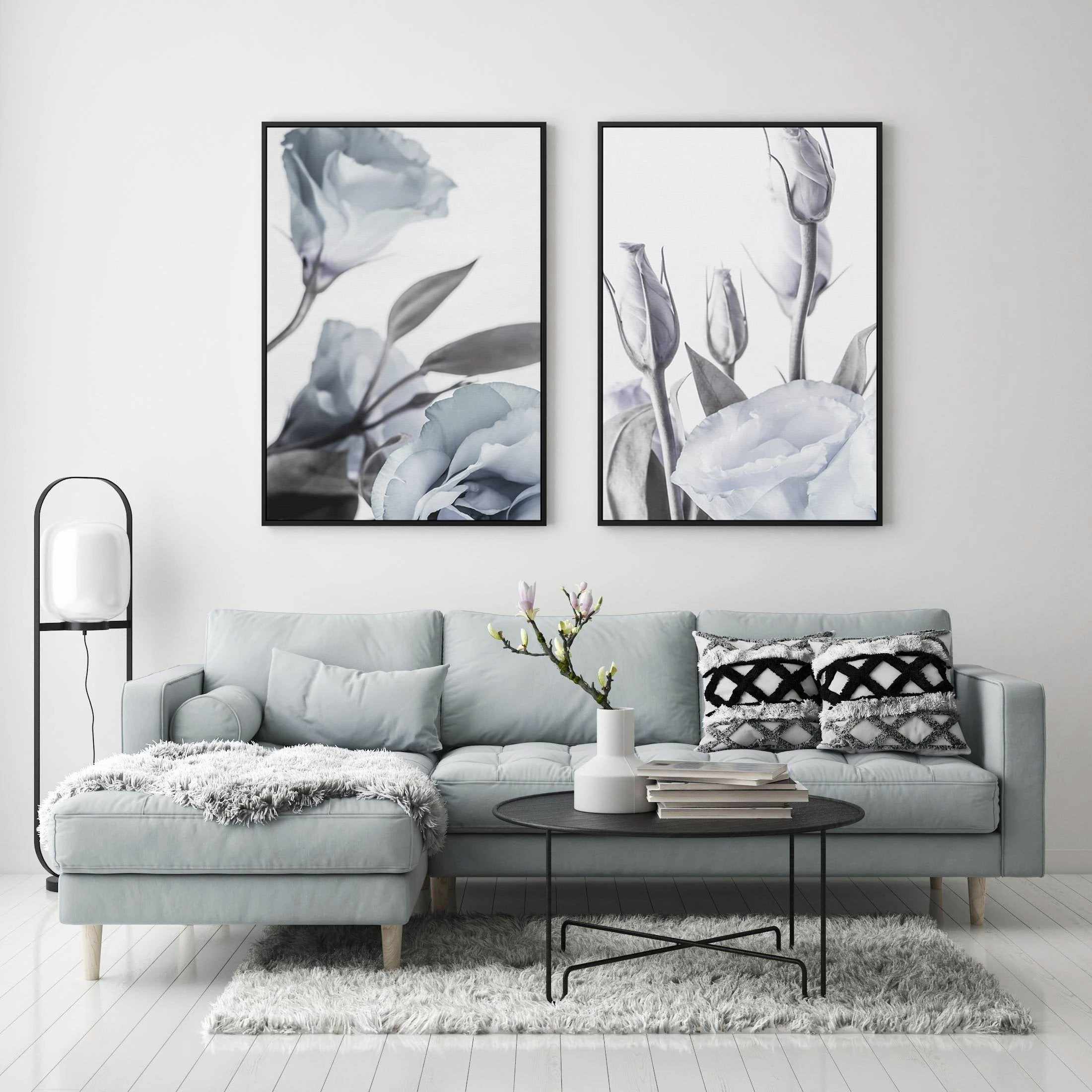 Blue Lisianthus I | Framed Canvas-CANVAS-You can shop wall art online with Olive et Oriel for everything from abstract art to fun kids wall art. Our beautiful modern art prints and canvas art are available from large canvas prints to wall art paintings and our proudly Australian artwork collection offers only the highest quality framed large wall art and canvas art Australia - You can buy fashion photography prints or Hampton print posters and paintings on canvas from Olive et Oriel and have the