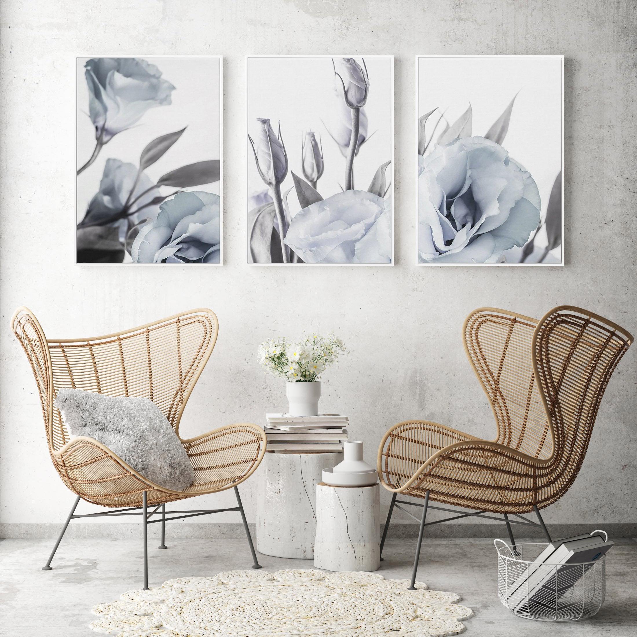 Blue Lisianthus I | Framed Canvas-CANVAS-You can shop wall art online with Olive et Oriel for everything from abstract art to fun kids wall art. Our beautiful modern art prints and canvas art are available from large canvas prints to wall art paintings and our proudly Australian artwork collection offers only the highest quality framed large wall art and canvas art Australia - You can buy fashion photography prints or Hampton print posters and paintings on canvas from Olive et Oriel and have the