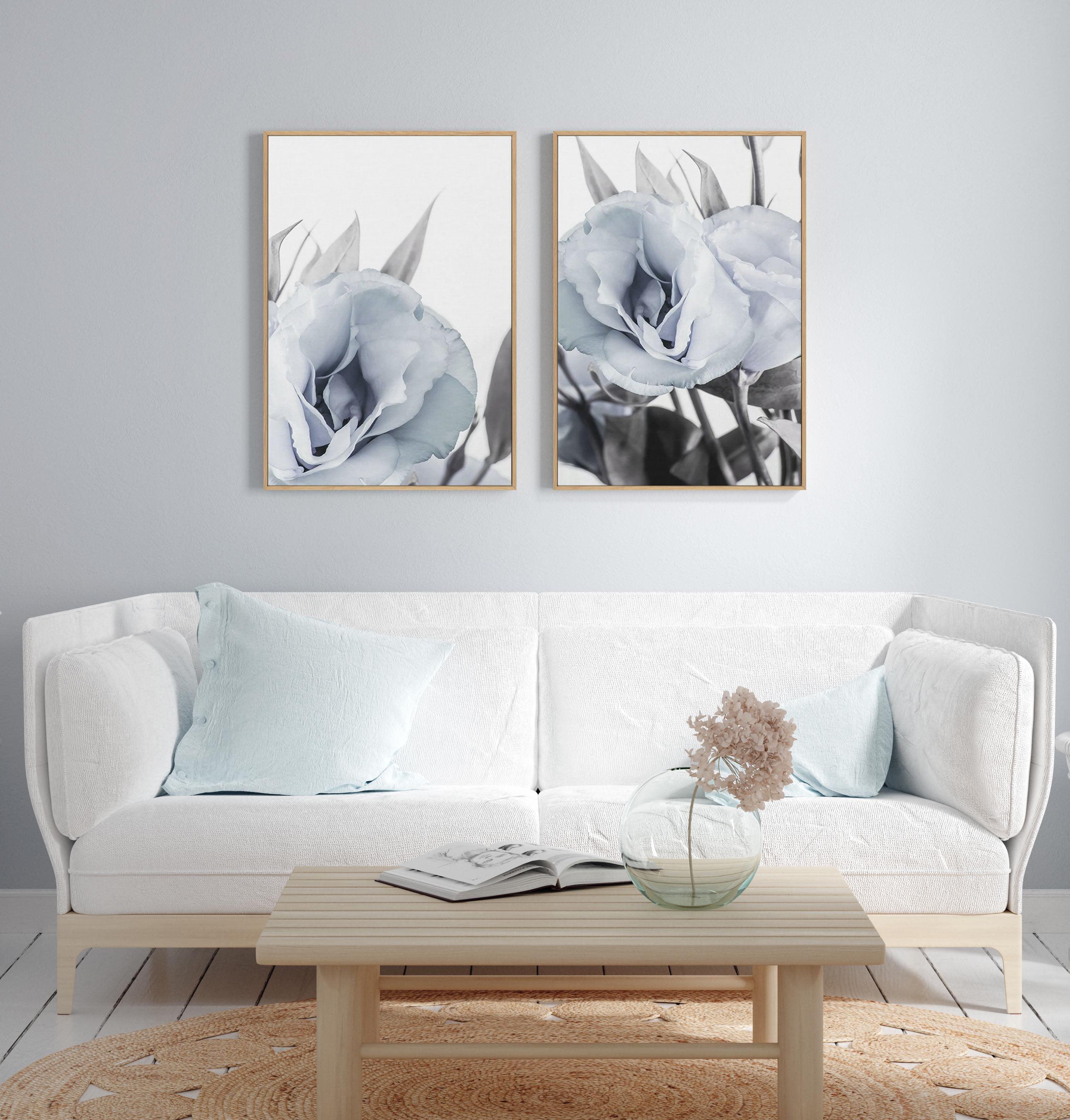 Blue Lisianthus III | Framed Canvas-CANVAS-You can shop wall art online with Olive et Oriel for everything from abstract art to fun kids wall art. Our beautiful modern art prints and canvas art are available from large canvas prints to wall art paintings and our proudly Australian artwork collection offers only the highest quality framed large wall art and canvas art Australia - You can buy fashion photography prints or Hampton print posters and paintings on canvas from Olive et Oriel and have t