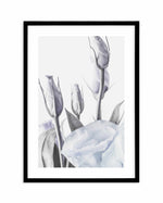 Blue Lisianthus II Art Print-PRINT-Olive et Oriel-Olive et Oriel-A5 | 5.8" x 8.3" | 14.8 x 21cm-Black-With White Border-Buy-Australian-Art-Prints-Online-with-Olive-et-Oriel-Your-Artwork-Specialists-Austrailia-Decorate-With-Coastal-Photo-Wall-Art-Prints-From-Our-Beach-House-Artwork-Collection-Fine-Poster-and-Framed-Artwork