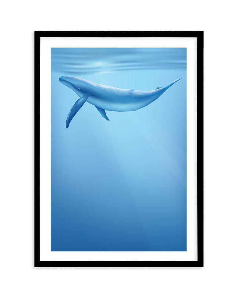 Blue Whale | Graphic Whales Collection Art Print-PRINT-Olive et Oriel-Olive et Oriel-A5 | 5.8" x 8.3" | 14.8 x 21cm-Black-With White Border-Buy-Australian-Art-Prints-Online-with-Olive-et-Oriel-Your-Artwork-Specialists-Austrailia-Decorate-With-Coastal-Photo-Wall-Art-Prints-From-Our-Beach-House-Artwork-Collection-Fine-Poster-and-Framed-Artwork