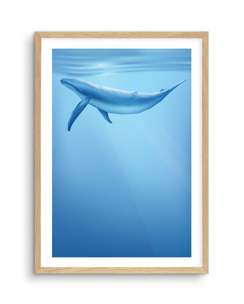 Blue Whale | Graphic Whales Collection Art Print-PRINT-Olive et Oriel-Olive et Oriel-A5 | 5.8" x 8.3" | 14.8 x 21cm-Oak-With White Border-Buy-Australian-Art-Prints-Online-with-Olive-et-Oriel-Your-Artwork-Specialists-Austrailia-Decorate-With-Coastal-Photo-Wall-Art-Prints-From-Our-Beach-House-Artwork-Collection-Fine-Poster-and-Framed-Artwork