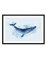 Blue Whale | LS Art Print-PRINT-Olive et Oriel-Olive et Oriel-A5 | 5.8" x 8.3" | 14.8 x 21cm-Black-With White Border-Buy-Australian-Art-Prints-Online-with-Olive-et-Oriel-Your-Artwork-Specialists-Austrailia-Decorate-With-Coastal-Photo-Wall-Art-Prints-From-Our-Beach-House-Artwork-Collection-Fine-Poster-and-Framed-Artwork