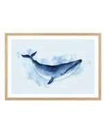 Blue Whale | LS Art Print-PRINT-Olive et Oriel-Olive et Oriel-A5 | 5.8" x 8.3" | 14.8 x 21cm-Oak-With White Border-Buy-Australian-Art-Prints-Online-with-Olive-et-Oriel-Your-Artwork-Specialists-Austrailia-Decorate-With-Coastal-Photo-Wall-Art-Prints-From-Our-Beach-House-Artwork-Collection-Fine-Poster-and-Framed-Artwork