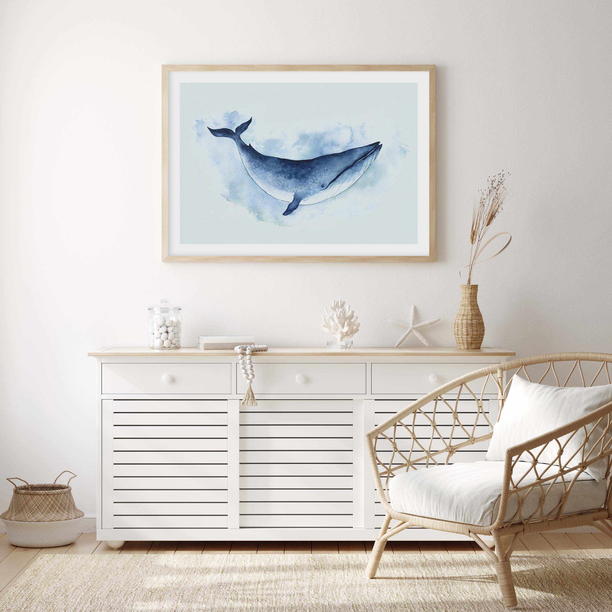 Blue Whale | LS Art Print-PRINT-Olive et Oriel-Olive et Oriel-Buy-Australian-Art-Prints-Online-with-Olive-et-Oriel-Your-Artwork-Specialists-Austrailia-Decorate-With-Coastal-Photo-Wall-Art-Prints-From-Our-Beach-House-Artwork-Collection-Fine-Poster-and-Framed-Artwork