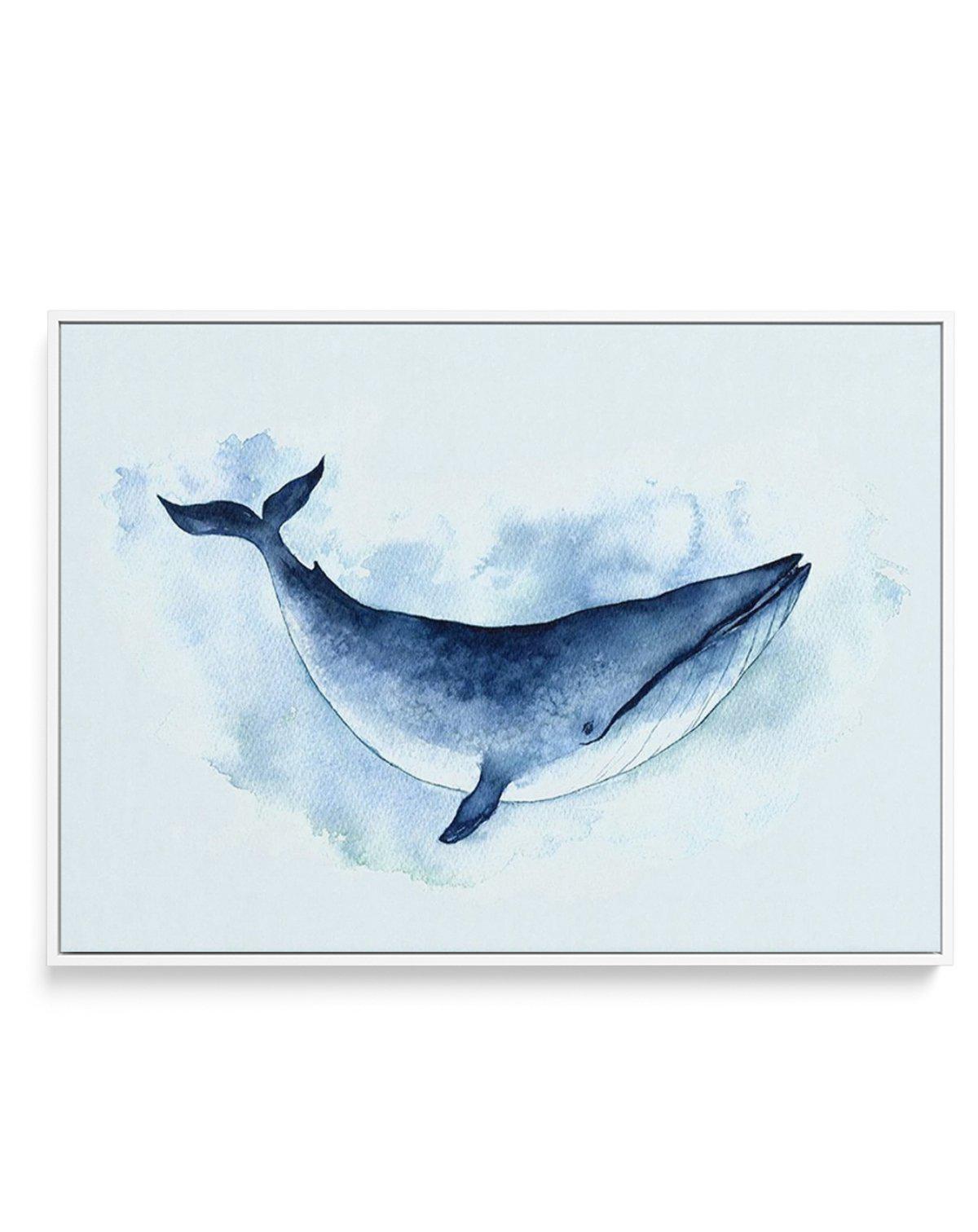 Blue Whale | LS | Framed Canvas-CANVAS-You can shop wall art online with Olive et Oriel for everything from abstract art to fun kids wall art. Our beautiful modern art prints and canvas art are available from large canvas prints to wall art paintings and our proudly Australian artwork collection offers only the highest quality framed large wall art and canvas art Australia - You can buy fashion photography prints or Hampton print posters and paintings on canvas from Olive et Oriel and have them 