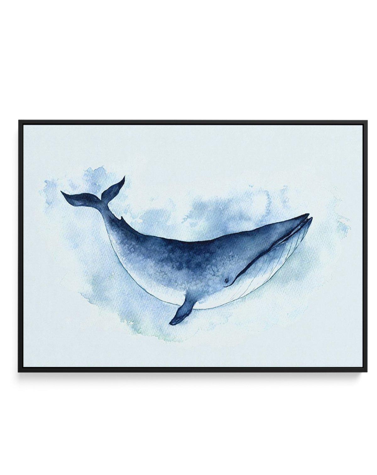 Blue Whale | LS | Framed Canvas-CANVAS-You can shop wall art online with Olive et Oriel for everything from abstract art to fun kids wall art. Our beautiful modern art prints and canvas art are available from large canvas prints to wall art paintings and our proudly Australian artwork collection offers only the highest quality framed large wall art and canvas art Australia - You can buy fashion photography prints or Hampton print posters and paintings on canvas from Olive et Oriel and have them 