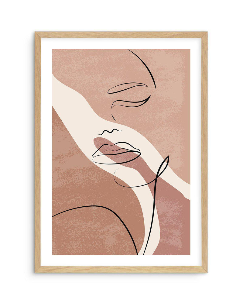Blush Line Faces I Art Print-PRINT-Olive et Oriel-Olive et Oriel-A5 | 5.8" x 8.3" | 14.8 x 21cm-Oak-With White Border-Buy-Australian-Art-Prints-Online-with-Olive-et-Oriel-Your-Artwork-Specialists-Austrailia-Decorate-With-Coastal-Photo-Wall-Art-Prints-From-Our-Beach-House-Artwork-Collection-Fine-Poster-and-Framed-Artwork