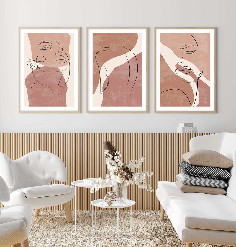 Blush Line Faces I Art Print-PRINT-Olive et Oriel-Olive et Oriel-Buy-Australian-Art-Prints-Online-with-Olive-et-Oriel-Your-Artwork-Specialists-Austrailia-Decorate-With-Coastal-Photo-Wall-Art-Prints-From-Our-Beach-House-Artwork-Collection-Fine-Poster-and-Framed-Artwork