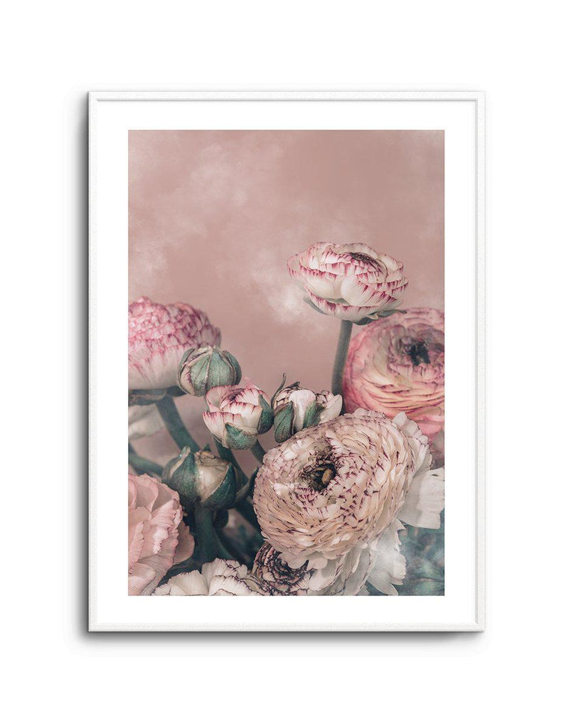 Blush Ranunculus Art Print-PRINT-Olive et Oriel-Olive et Oriel-A5 | 5.8" x 8.3" | 14.8 x 21cm-Unframed Art Print-With White Border-Buy-Australian-Art-Prints-Online-with-Olive-et-Oriel-Your-Artwork-Specialists-Austrailia-Decorate-With-Coastal-Photo-Wall-Art-Prints-From-Our-Beach-House-Artwork-Collection-Fine-Poster-and-Framed-Artwork
