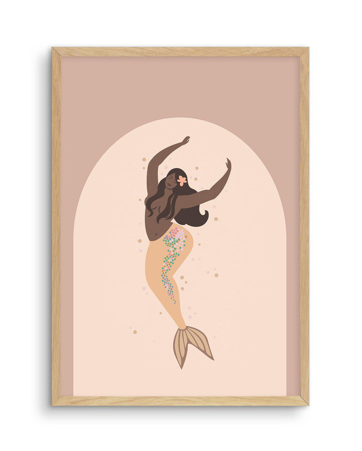 Boheme Mermaid I Art Print-PRINT-Olive et Oriel-Olive et Oriel-A5 | 5.8" x 8.3" | 14.8 x 21cm-Oak-With White Border-Buy-Australian-Art-Prints-Online-with-Olive-et-Oriel-Your-Artwork-Specialists-Austrailia-Decorate-With-Coastal-Photo-Wall-Art-Prints-From-Our-Beach-House-Artwork-Collection-Fine-Poster-and-Framed-Artwork