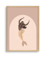 Boheme Mermaid I Art Print-PRINT-Olive et Oriel-Olive et Oriel-A5 | 5.8" x 8.3" | 14.8 x 21cm-Oak-With White Border-Buy-Australian-Art-Prints-Online-with-Olive-et-Oriel-Your-Artwork-Specialists-Austrailia-Decorate-With-Coastal-Photo-Wall-Art-Prints-From-Our-Beach-House-Artwork-Collection-Fine-Poster-and-Framed-Artwork
