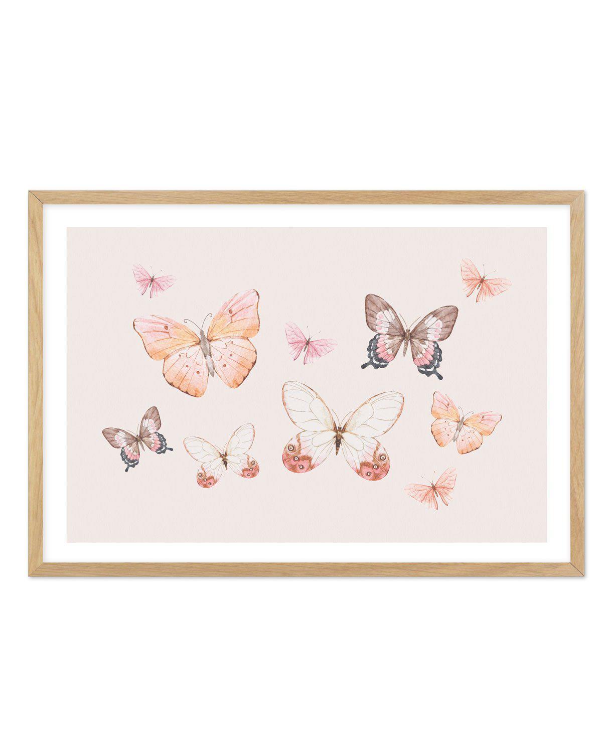 Bohemian Butterflies | LS Art Print-PRINT-Olive et Oriel-Olive et Oriel-A5 | 5.8" x 8.3" | 14.8 x 21cm-Oak-With White Border-Buy-Australian-Art-Prints-Online-with-Olive-et-Oriel-Your-Artwork-Specialists-Austrailia-Decorate-With-Coastal-Photo-Wall-Art-Prints-From-Our-Beach-House-Artwork-Collection-Fine-Poster-and-Framed-Artwork