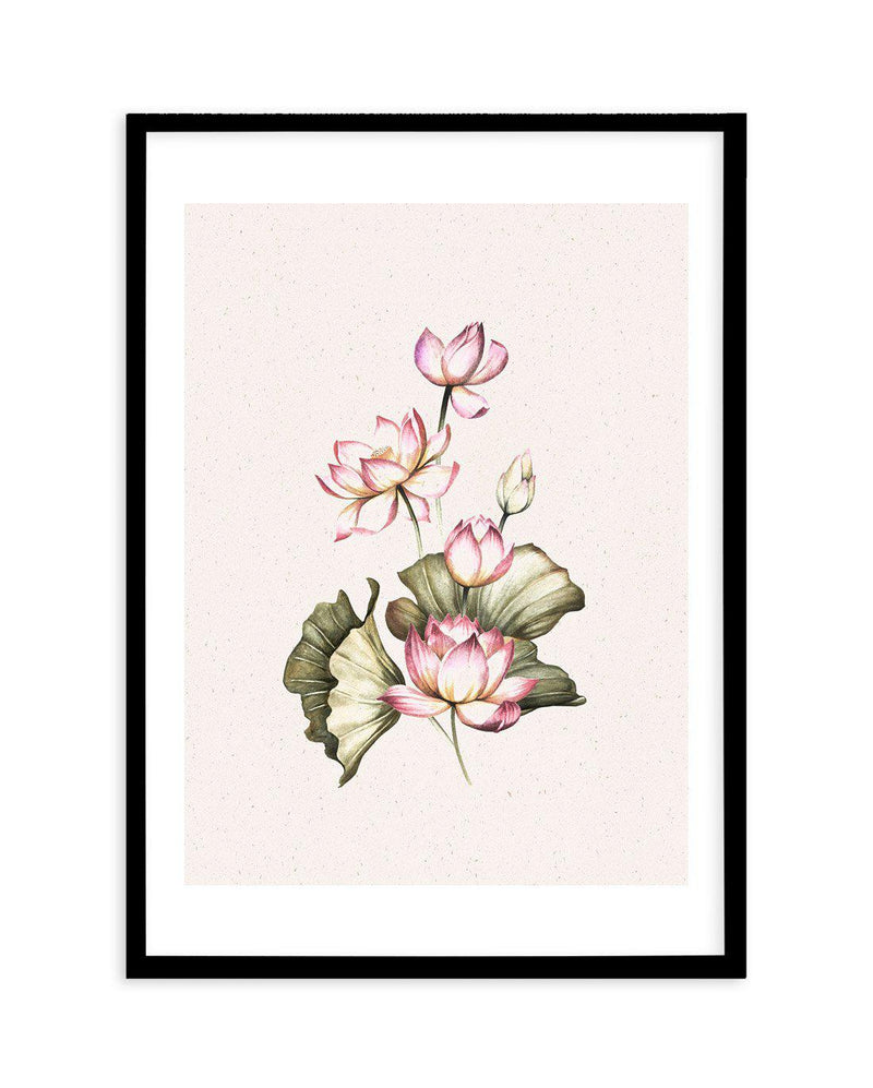 Bohemian Lotus I Art Print-PRINT-Olive et Oriel-Olive et Oriel-A5 | 5.8" x 8.3" | 14.8 x 21cm-Black-With White Border-Buy-Australian-Art-Prints-Online-with-Olive-et-Oriel-Your-Artwork-Specialists-Austrailia-Decorate-With-Coastal-Photo-Wall-Art-Prints-From-Our-Beach-House-Artwork-Collection-Fine-Poster-and-Framed-Artwork