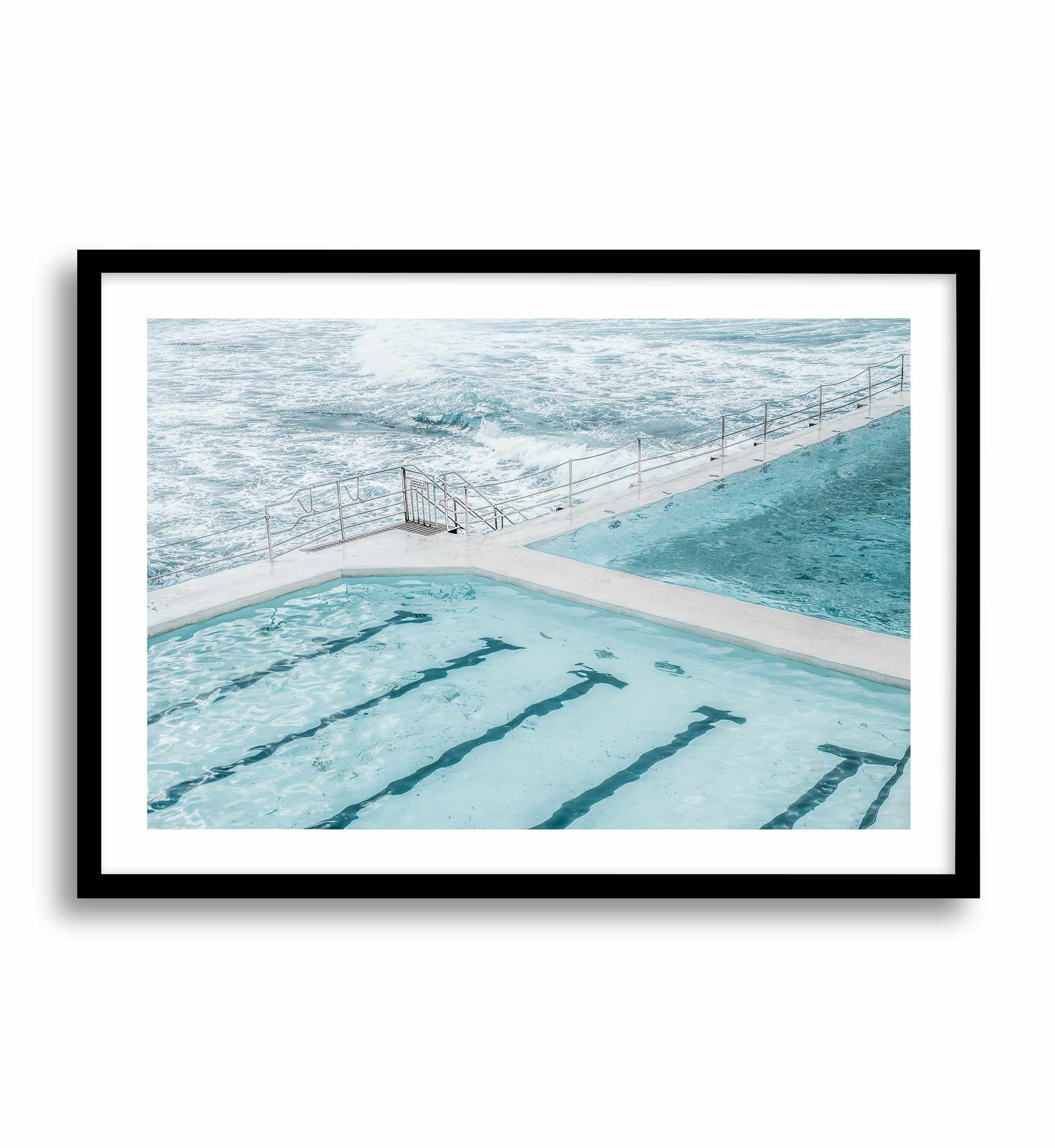 Bondi In Blue | LS Art Print-PRINT-Olive et Oriel-Olive et Oriel-A4 | 8.3" x 11.7" | 21 x 29.7cm-Black-With White Border-Buy-Australian-Art-Prints-Online-with-Olive-et-Oriel-Your-Artwork-Specialists-Austrailia-Decorate-With-Coastal-Photo-Wall-Art-Prints-From-Our-Beach-House-Artwork-Collection-Fine-Poster-and-Framed-Artwork