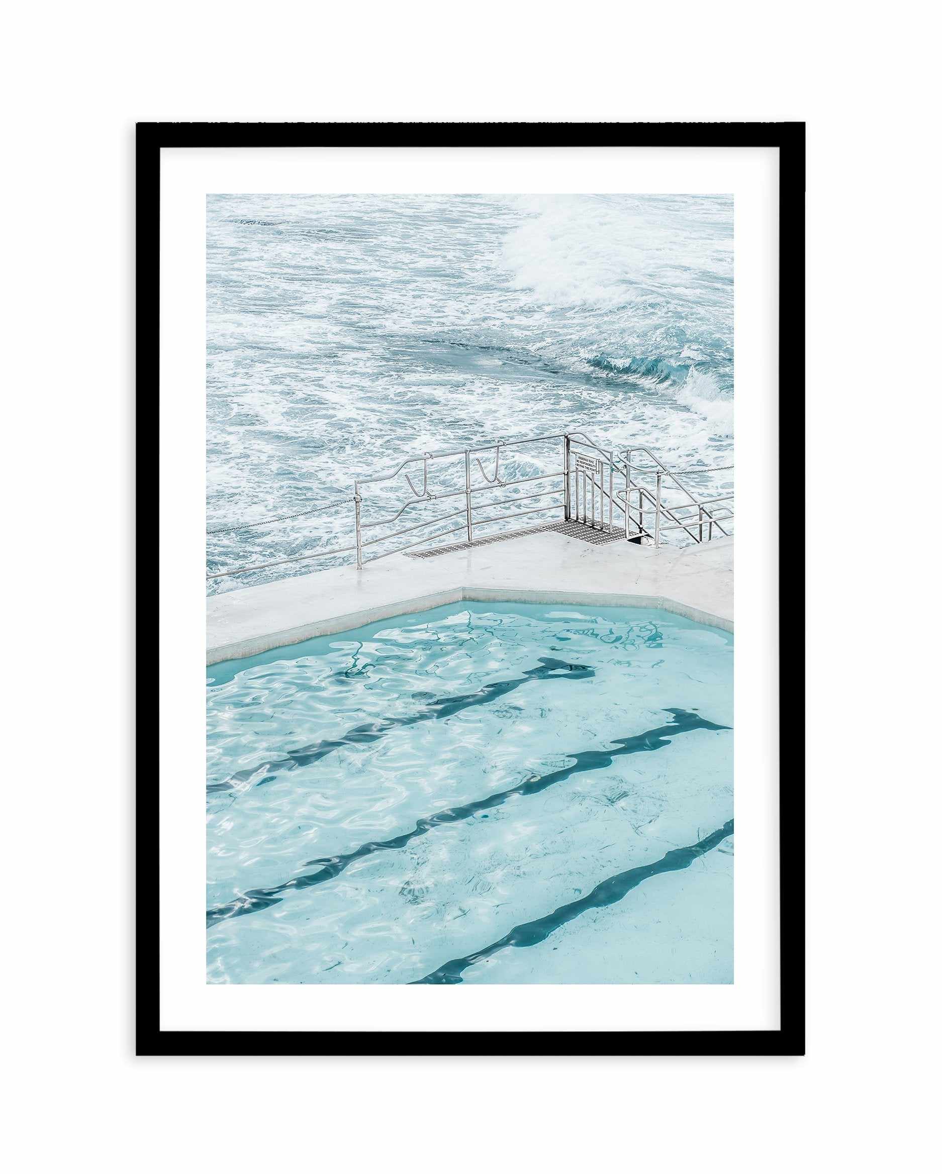 Bondi In Blue I Art Print-PRINT-Olive et Oriel-Olive et Oriel-A4 | 8.3" x 11.7" | 21 x 29.7cm-Black-With White Border-Buy-Australian-Art-Prints-Online-with-Olive-et-Oriel-Your-Artwork-Specialists-Austrailia-Decorate-With-Coastal-Photo-Wall-Art-Prints-From-Our-Beach-House-Artwork-Collection-Fine-Poster-and-Framed-Artwork