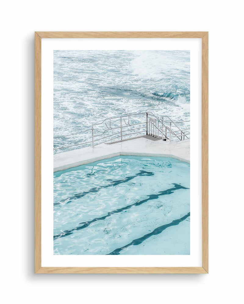 Bondi In Blue I Art Print-PRINT-Olive et Oriel-Olive et Oriel-A4 | 8.3" x 11.7" | 21 x 29.7cm-Oak-With White Border-Buy-Australian-Art-Prints-Online-with-Olive-et-Oriel-Your-Artwork-Specialists-Austrailia-Decorate-With-Coastal-Photo-Wall-Art-Prints-From-Our-Beach-House-Artwork-Collection-Fine-Poster-and-Framed-Artwork