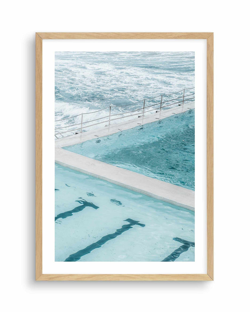 Bondi In Blue II Art Print-PRINT-Olive et Oriel-Olive et Oriel-A4 | 8.3" x 11.7" | 21 x 29.7cm-Oak-With White Border-Buy-Australian-Art-Prints-Online-with-Olive-et-Oriel-Your-Artwork-Specialists-Austrailia-Decorate-With-Coastal-Photo-Wall-Art-Prints-From-Our-Beach-House-Artwork-Collection-Fine-Poster-and-Framed-Artwork