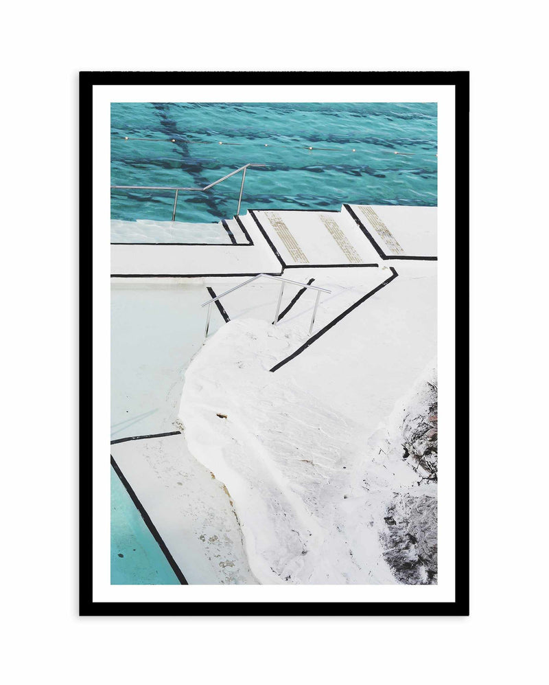 Bondi Pool View Art Print-PRINT-Olive et Oriel-Olive et Oriel-A5 | 5.8" x 8.3" | 14.8 x 21cm-Black-With White Border-Buy-Australian-Art-Prints-Online-with-Olive-et-Oriel-Your-Artwork-Specialists-Austrailia-Decorate-With-Coastal-Photo-Wall-Art-Prints-From-Our-Beach-House-Artwork-Collection-Fine-Poster-and-Framed-Artwork