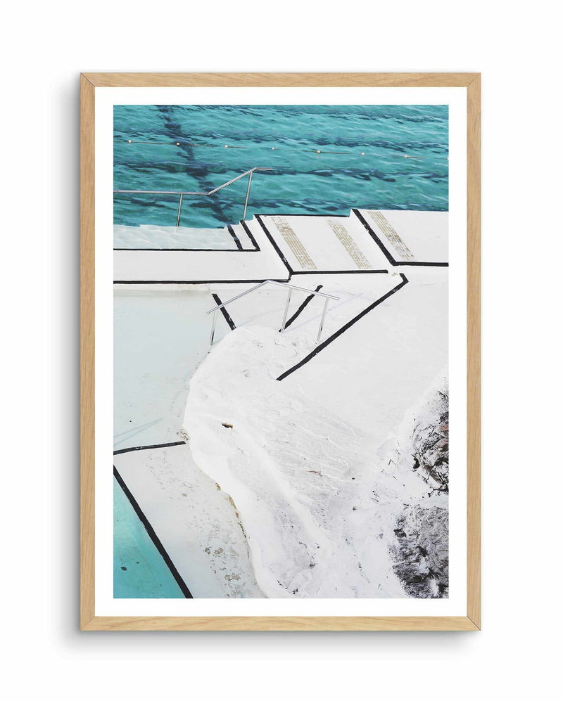 Bondi Pool View Art Print-PRINT-Olive et Oriel-Olive et Oriel-A5 | 5.8" x 8.3" | 14.8 x 21cm-Oak-With White Border-Buy-Australian-Art-Prints-Online-with-Olive-et-Oriel-Your-Artwork-Specialists-Austrailia-Decorate-With-Coastal-Photo-Wall-Art-Prints-From-Our-Beach-House-Artwork-Collection-Fine-Poster-and-Framed-Artwork