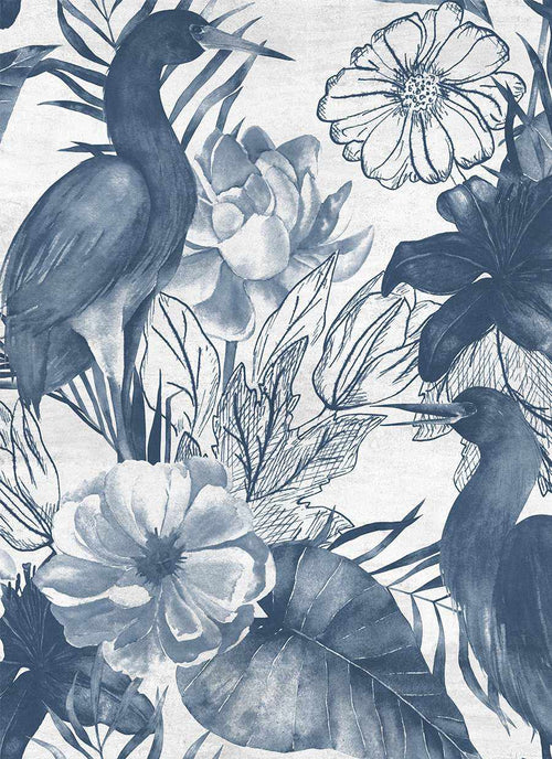 Botanica in Navy Wallpaper - Olive et Oriel