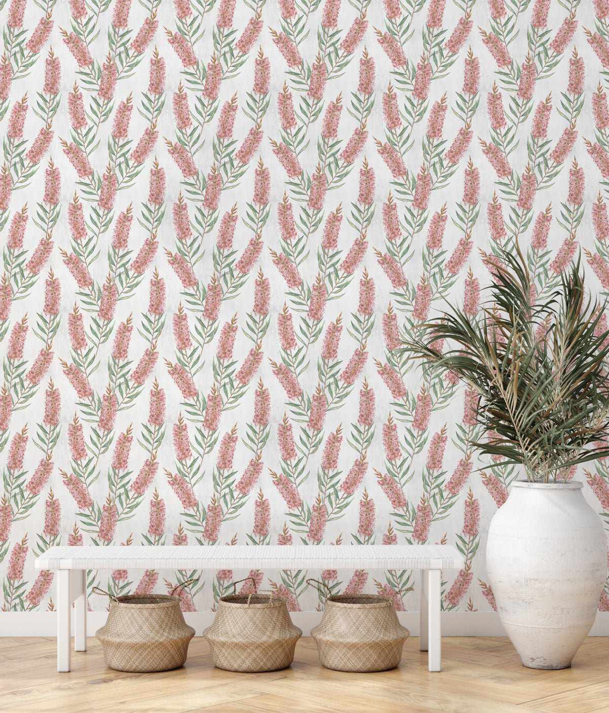 Bottlebrush Flowers in Red Wallpaper - Olive et Oriel