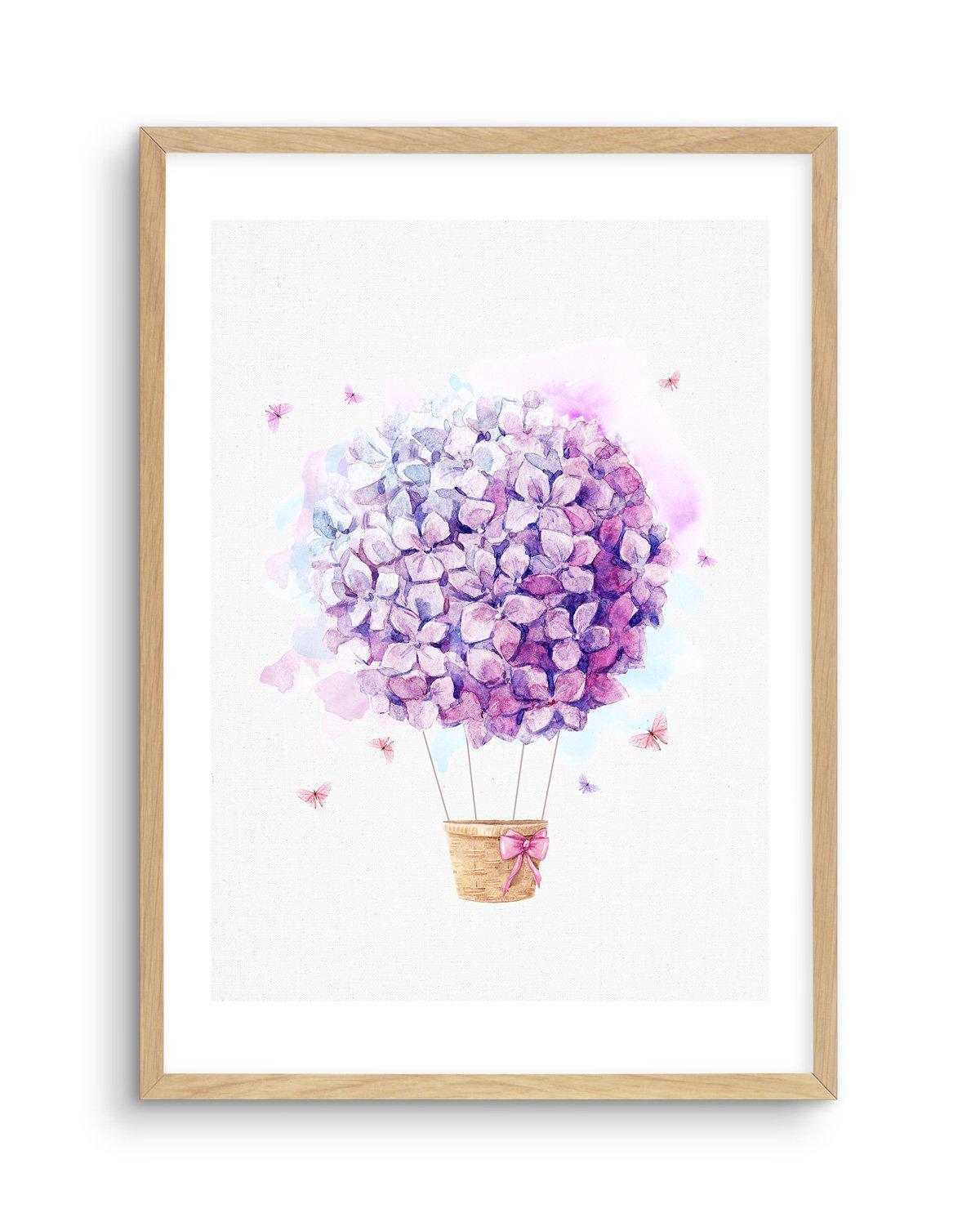 Bouquet Balloon on Linen I Art Print-PRINT-Olive et Oriel-Olive et Oriel-A5 | 5.8" x 8.3" | 14.8 x 21cm-Oak-With White Border-Buy-Australian-Art-Prints-Online-with-Olive-et-Oriel-Your-Artwork-Specialists-Austrailia-Decorate-With-Coastal-Photo-Wall-Art-Prints-From-Our-Beach-House-Artwork-Collection-Fine-Poster-and-Framed-Artwork