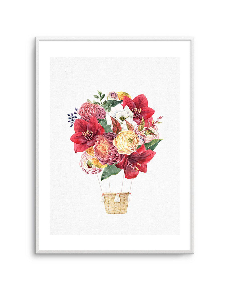 Bouquet Balloon on Linen II Art Print-PRINT-Olive et Oriel-Olive et Oriel-A5 | 5.8" x 8.3" | 14.8 x 21cm-Unframed Art Print-With White Border-Buy-Australian-Art-Prints-Online-with-Olive-et-Oriel-Your-Artwork-Specialists-Austrailia-Decorate-With-Coastal-Photo-Wall-Art-Prints-From-Our-Beach-House-Artwork-Collection-Fine-Poster-and-Framed-Artwork