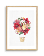 Bouquet Balloon on Linen II Art Print-PRINT-Olive et Oriel-Olive et Oriel-A5 | 5.8" x 8.3" | 14.8 x 21cm-Oak-With White Border-Buy-Australian-Art-Prints-Online-with-Olive-et-Oriel-Your-Artwork-Specialists-Austrailia-Decorate-With-Coastal-Photo-Wall-Art-Prints-From-Our-Beach-House-Artwork-Collection-Fine-Poster-and-Framed-Artwork