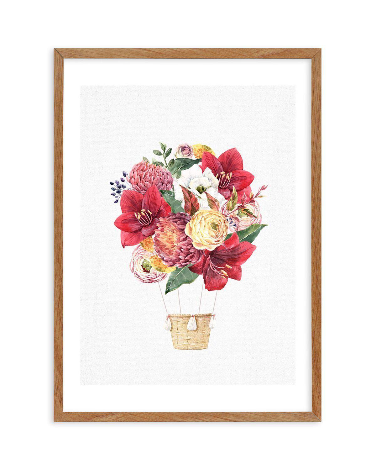 Bouquet Balloon on Linen II Art Print-PRINT-Olive et Oriel-Olive et Oriel-50x70 cm | 19.6" x 27.5"-Walnut-With White Border-Buy-Australian-Art-Prints-Online-with-Olive-et-Oriel-Your-Artwork-Specialists-Austrailia-Decorate-With-Coastal-Photo-Wall-Art-Prints-From-Our-Beach-House-Artwork-Collection-Fine-Poster-and-Framed-Artwork