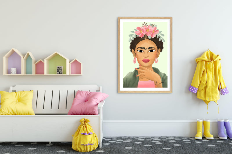 Frida Kahlo on Sage Art Print-PRINT-Olive et Oriel-Kristin-Buy-Australian-Art-Prints-Online-with-Olive-et-Oriel-Your-Artwork-Specialists-Austrailia-Decorate-With-Coastal-Photo-Wall-Art-Prints-From-Our-Beach-House-Artwork-Collection-Fine-Poster-and-Framed-Artwork