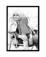 Brigitte Bardot III (B&W) Art Print-PRINT-Olive et Oriel-Olive et Oriel-A5 | 5.8" x 8.3" | 14.8 x 21cm-Black-With White Border-Buy-Australian-Art-Prints-Online-with-Olive-et-Oriel-Your-Artwork-Specialists-Austrailia-Decorate-With-Coastal-Photo-Wall-Art-Prints-From-Our-Beach-House-Artwork-Collection-Fine-Poster-and-Framed-Artwork