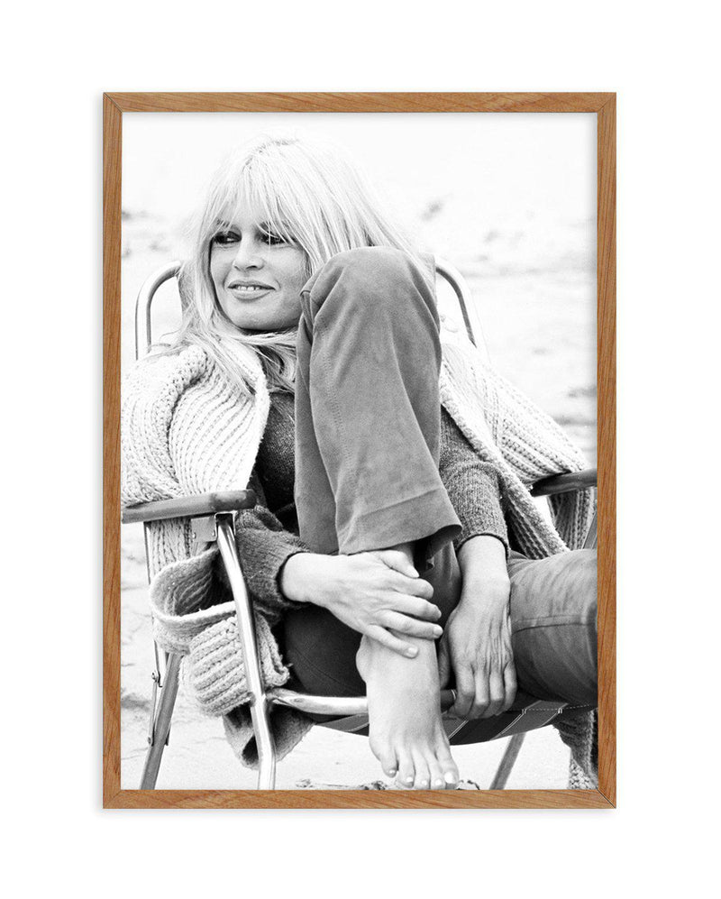 Brigitte Bardot III (B&W) Art Print-PRINT-Olive et Oriel-Olive et Oriel-50x70 cm | 19.6" x 27.5"-Walnut-With White Border-Buy-Australian-Art-Prints-Online-with-Olive-et-Oriel-Your-Artwork-Specialists-Austrailia-Decorate-With-Coastal-Photo-Wall-Art-Prints-From-Our-Beach-House-Artwork-Collection-Fine-Poster-and-Framed-Artwork