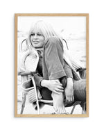 Brigitte Bardot III (B&W) Art Print-PRINT-Olive et Oriel-Olive et Oriel-A5 | 5.8" x 8.3" | 14.8 x 21cm-Oak-With White Border-Buy-Australian-Art-Prints-Online-with-Olive-et-Oriel-Your-Artwork-Specialists-Austrailia-Decorate-With-Coastal-Photo-Wall-Art-Prints-From-Our-Beach-House-Artwork-Collection-Fine-Poster-and-Framed-Artwork