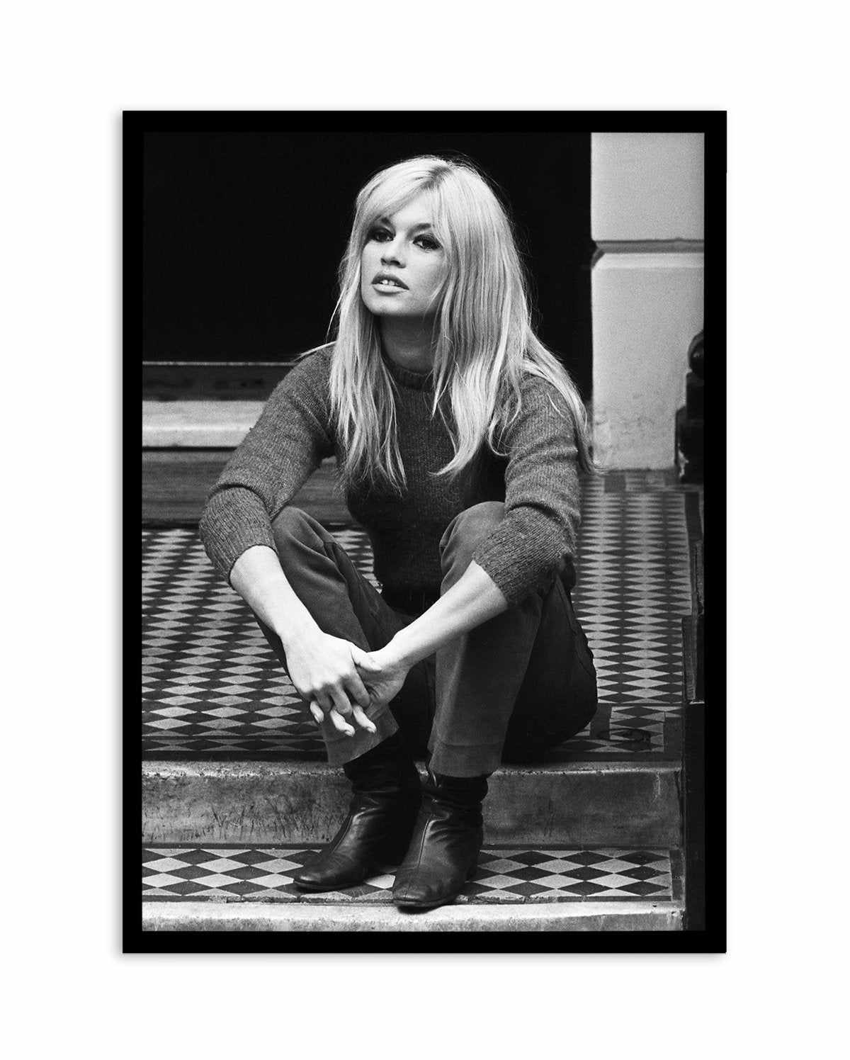 Brigitte Bardot IV Art Print-PRINT-Olive et Oriel-Olive et Oriel-A5 | 5.8" x 8.3" | 14.8 x 21cm-Black-With White Border-Buy-Australian-Art-Prints-Online-with-Olive-et-Oriel-Your-Artwork-Specialists-Austrailia-Decorate-With-Coastal-Photo-Wall-Art-Prints-From-Our-Beach-House-Artwork-Collection-Fine-Poster-and-Framed-Artwork