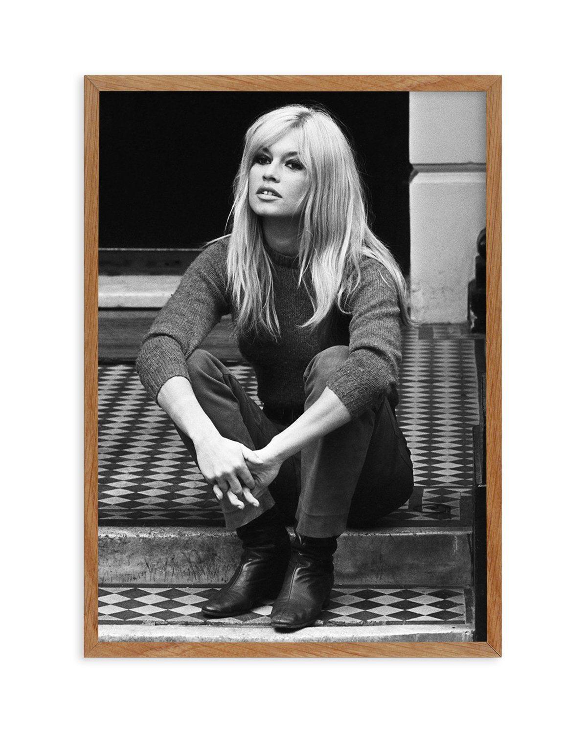 Brigitte Bardot IV Art Print-PRINT-Olive et Oriel-Olive et Oriel-50x70 cm | 19.6" x 27.5"-Walnut-With White Border-Buy-Australian-Art-Prints-Online-with-Olive-et-Oriel-Your-Artwork-Specialists-Austrailia-Decorate-With-Coastal-Photo-Wall-Art-Prints-From-Our-Beach-House-Artwork-Collection-Fine-Poster-and-Framed-Artwork