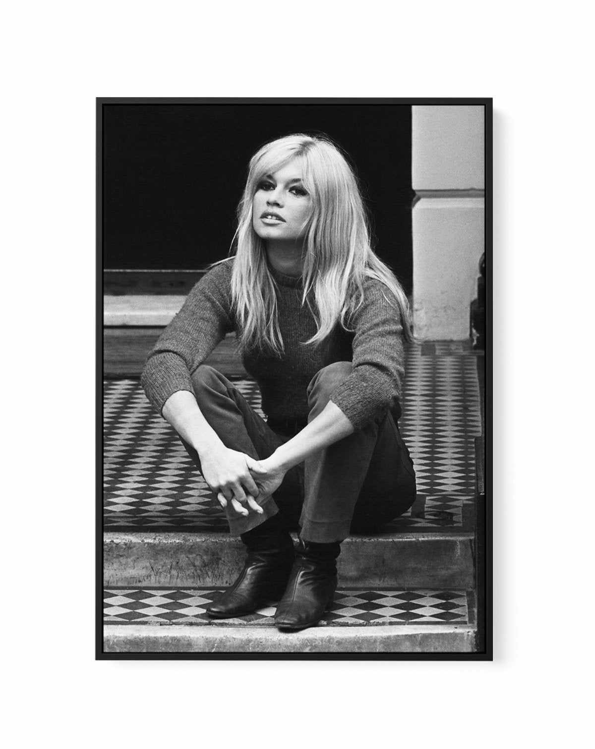 Brigitte Bardot IV | Framed Canvas-CANVAS-You can shop wall art online with Olive et Oriel for everything from abstract art to fun kids wall art. Our beautiful modern art prints and canvas art are available from large canvas prints to wall art paintings and our proudly Australian artwork collection offers only the highest quality framed large wall art and canvas art Australia - You can buy fashion photography prints or Hampton print posters and paintings on canvas from Olive et Oriel and have th