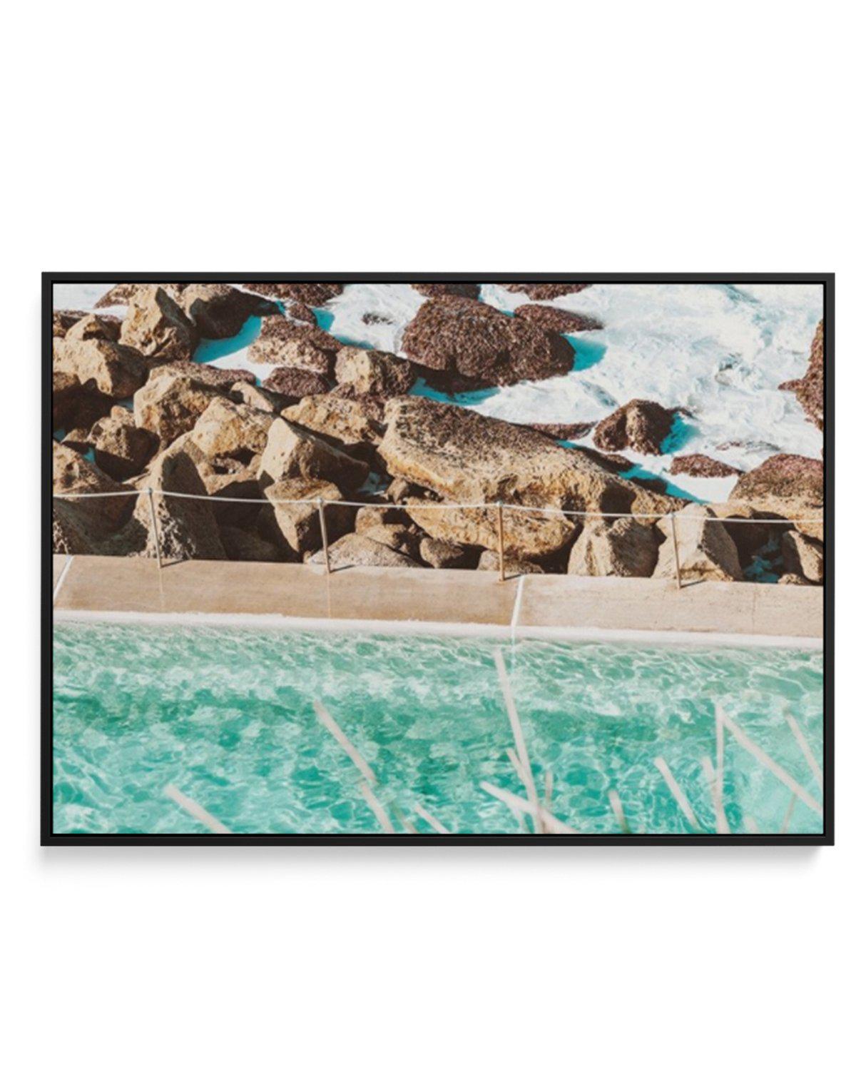 Bronte Pool I | Framed Canvas-CANVAS-You can shop wall art online with Olive et Oriel for everything from abstract art to fun kids wall art. Our beautiful modern art prints and canvas art are available from large canvas prints to wall art paintings and our proudly Australian artwork collection offers only the highest quality framed large wall art and canvas art Australia - You can buy fashion photography prints or Hampton print posters and paintings on canvas from Olive et Oriel and have them de