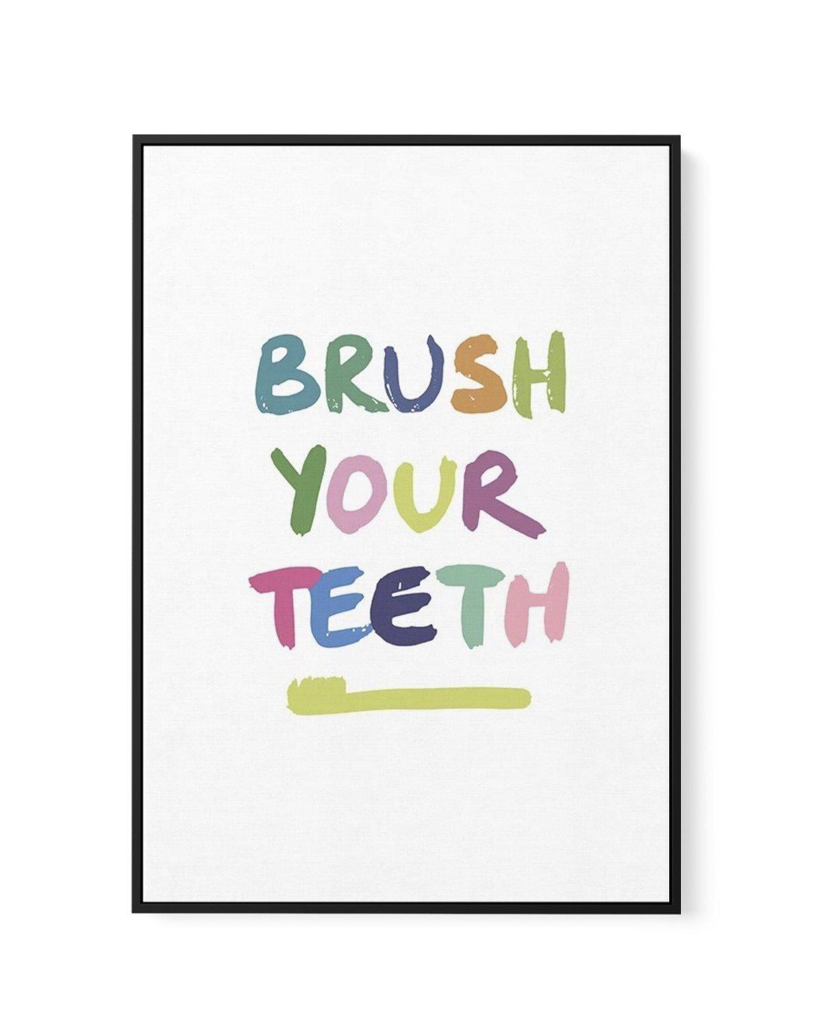 Brush Your Teeth | Framed Canvas-CANVAS-You can shop wall art online with Olive et Oriel for everything from abstract art to fun kids wall art. Our beautiful modern art prints and canvas art are available from large canvas prints to wall art paintings and our proudly Australian artwork collection offers only the highest quality framed large wall art and canvas art Australia - You can buy fashion photography prints or Hampton print posters and paintings on canvas from Olive et Oriel and have them