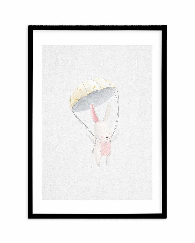 Bunny on Linen Art Print-PRINT-Olive et Oriel-Olive et Oriel-A5 | 5.8" x 8.3" | 14.8 x 21cm-Black-With White Border-Buy-Australian-Art-Prints-Online-with-Olive-et-Oriel-Your-Artwork-Specialists-Austrailia-Decorate-With-Coastal-Photo-Wall-Art-Prints-From-Our-Beach-House-Artwork-Collection-Fine-Poster-and-Framed-Artwork
