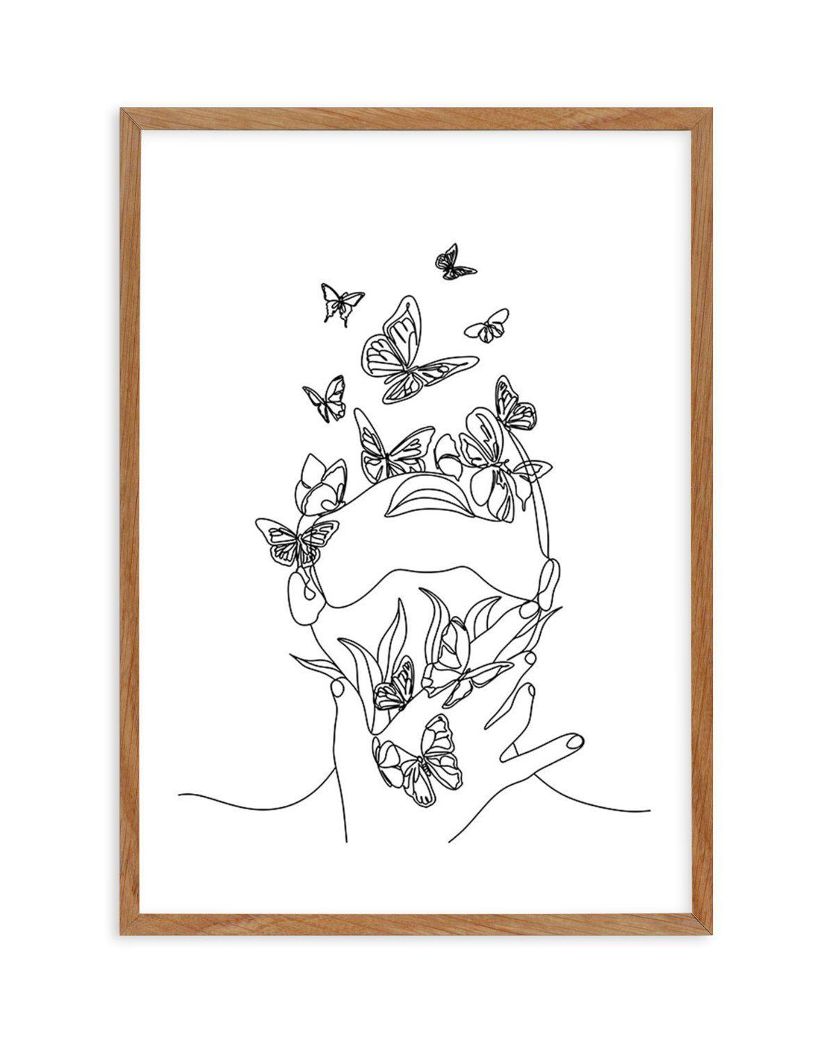 Butterfly Girl Art Print-PRINT-Olive et Oriel-Olive et Oriel-Buy-Australian-Art-Prints-Online-with-Olive-et-Oriel-Your-Artwork-Specialists-Austrailia-Decorate-With-Coastal-Photo-Wall-Art-Prints-From-Our-Beach-House-Artwork-Collection-Fine-Poster-and-Framed-Artwork