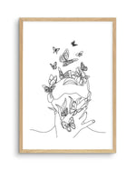 Butterfly Girl Art Print-PRINT-Olive et Oriel-Olive et Oriel-A5 | 5.8" x 8.3" | 14.8 x 21cm-Oak-With White Border-Buy-Australian-Art-Prints-Online-with-Olive-et-Oriel-Your-Artwork-Specialists-Austrailia-Decorate-With-Coastal-Photo-Wall-Art-Prints-From-Our-Beach-House-Artwork-Collection-Fine-Poster-and-Framed-Artwork