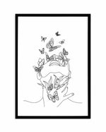 Butterfly Girl Art Print-PRINT-Olive et Oriel-Olive et Oriel-A5 | 5.8" x 8.3" | 14.8 x 21cm-Black-With White Border-Buy-Australian-Art-Prints-Online-with-Olive-et-Oriel-Your-Artwork-Specialists-Austrailia-Decorate-With-Coastal-Photo-Wall-Art-Prints-From-Our-Beach-House-Artwork-Collection-Fine-Poster-and-Framed-Artwork