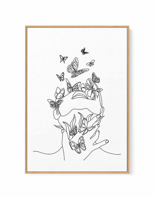 Butterfly Girl | Framed Canvas-CANVAS-You can shop wall art online with Olive et Oriel for everything from abstract art to fun kids wall art. Our beautiful modern art prints and canvas art are available from large canvas prints to wall art paintings and our proudly Australian artwork collection offers only the highest quality framed large wall art and canvas art Australia - You can buy fashion photography prints or Hampton print posters and paintings on canvas from Olive et Oriel and have them d