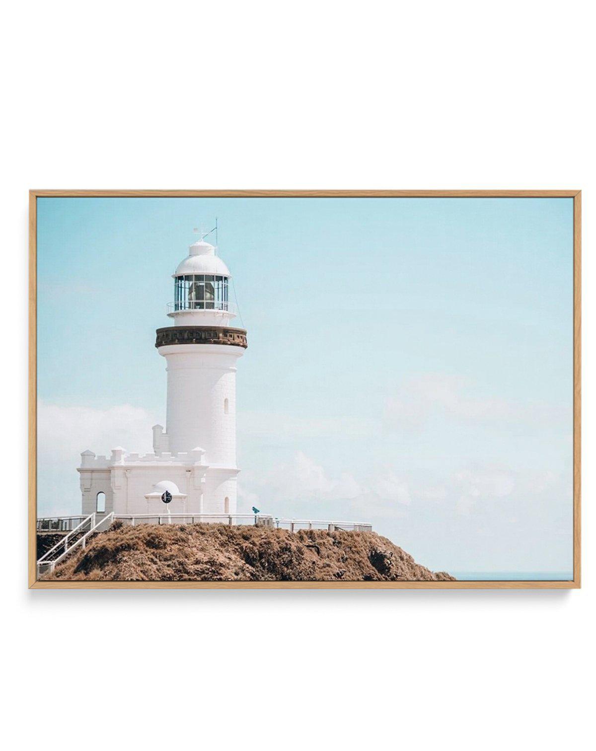 Byron Bay Lighthouse II | LS | Framed Canvas-CANVAS-You can shop wall art online with Olive et Oriel for everything from abstract art to fun kids wall art. Our beautiful modern art prints and canvas art are available from large canvas prints to wall art paintings and our proudly Australian artwork collection offers only the highest quality framed large wall art and canvas art Australia - You can buy fashion photography prints or Hampton print posters and paintings on canvas from Olive et Oriel a